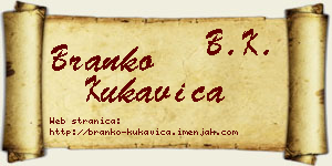 Branko Kukavica vizit kartica